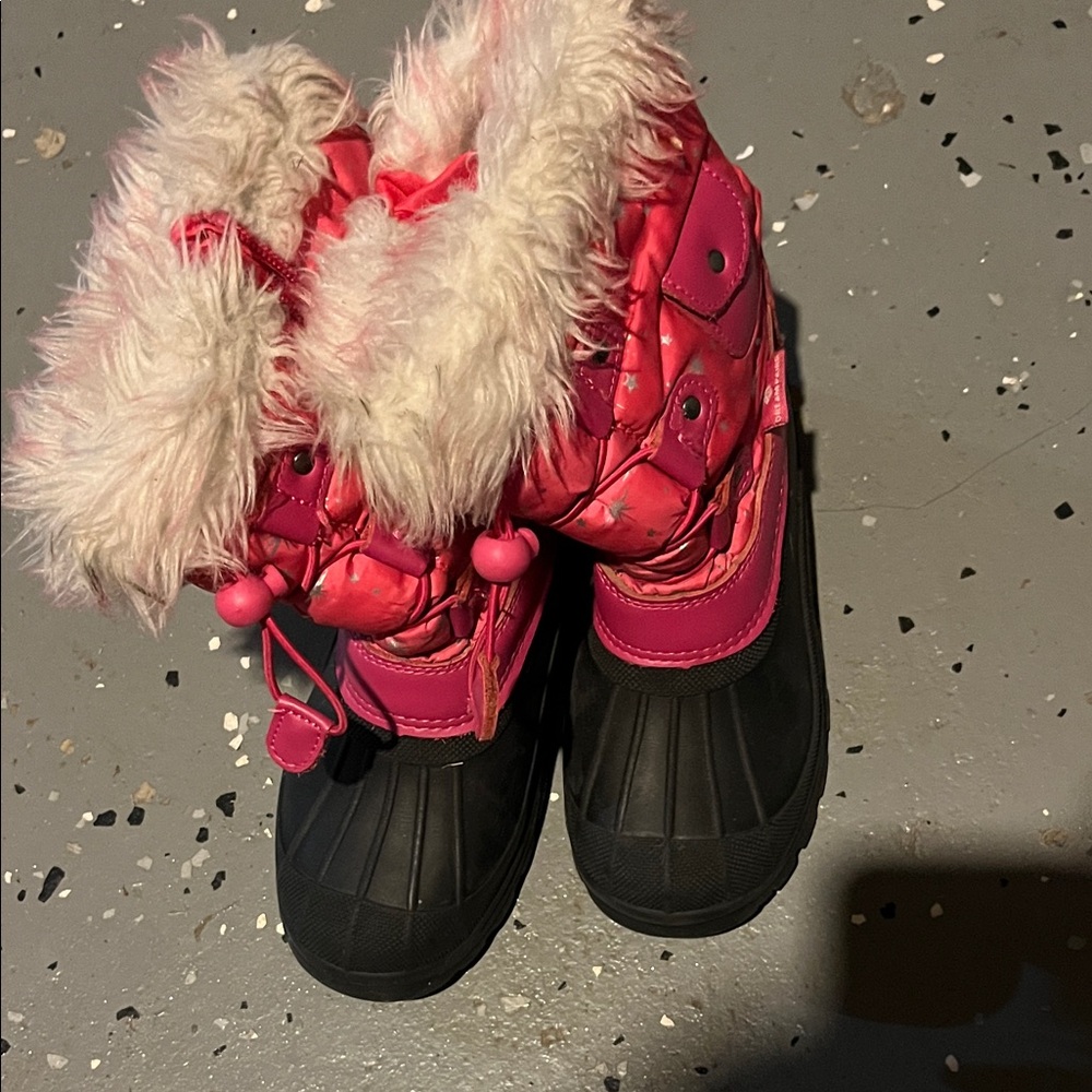 Pink and Black Kids Winter Boots